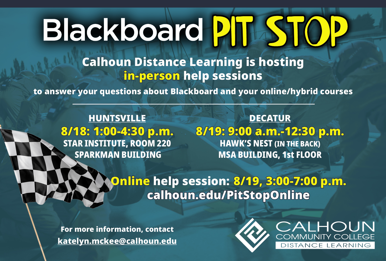 Blackboard Pit Stop - Online